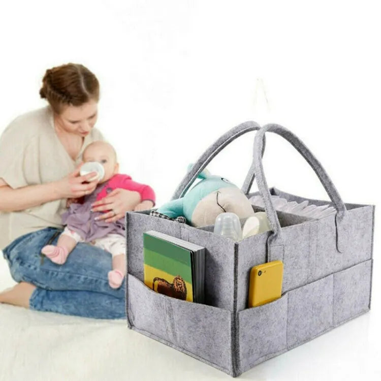 Foldable Baby Diaper Caddy Organizer - Portable Storage Basket - Essential Bag for Nursery, Changing Table and Car