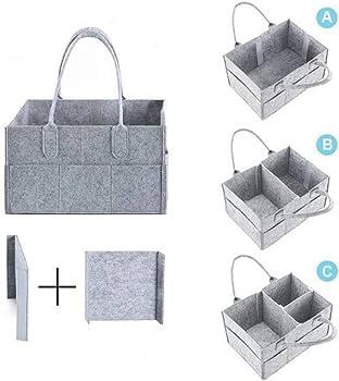 Foldable Baby Diaper Caddy Organizer - Portable Storage Basket - Essential Bag for Nursery, Changing Table and Car