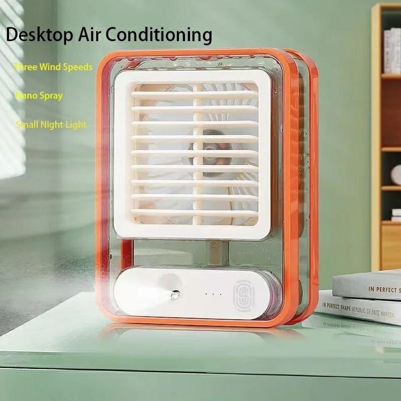 Rechargeable Portable Desktop Air Conditioner USB Mini Air Cooler Fan With Spray Humidifier Purifier