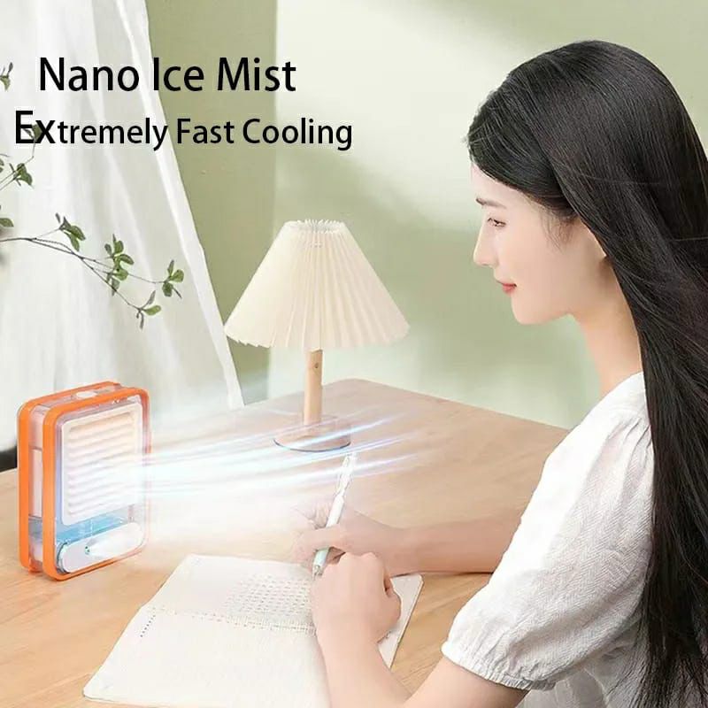 Rechargeable Portable Desktop Air Conditioner USB Mini Air Cooler Fan With Spray Humidifier Purifier