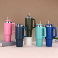 Insulated Stainless Steel Tumbler with Handle and Straw - 40oz