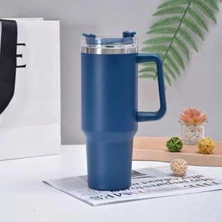Insulated Stainless Steel Tumbler with Handle and Straw - 40oz