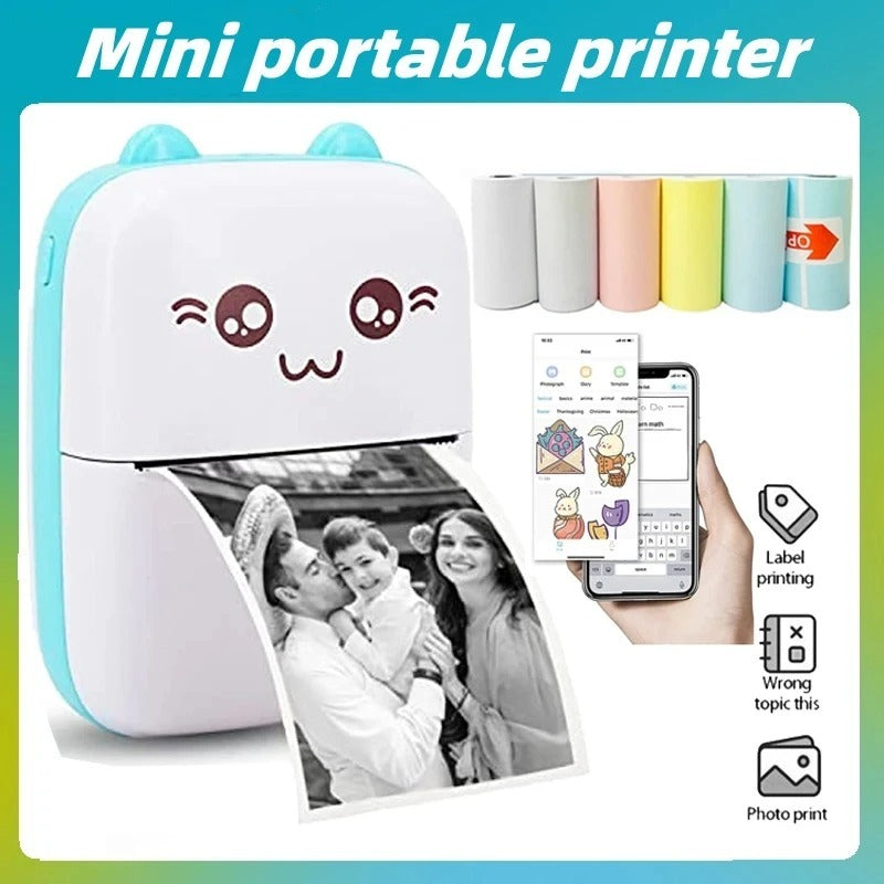 Mini Portable Thermal Printer | Wireless Bluetooth Pocket Photo Printer