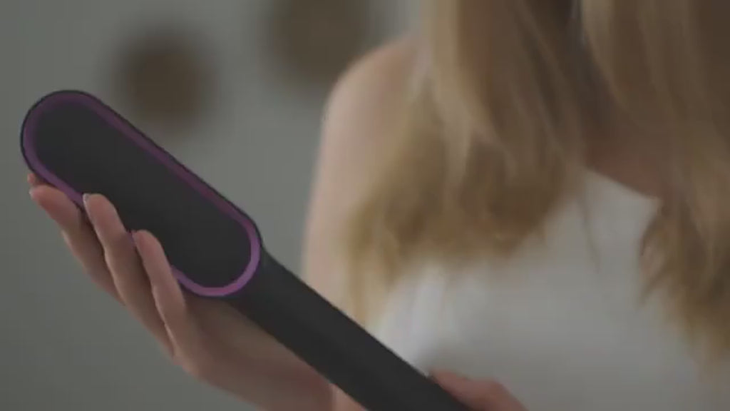909 Hair Straightening Brush | Electric 2‑in‑1 Straightener & Curler